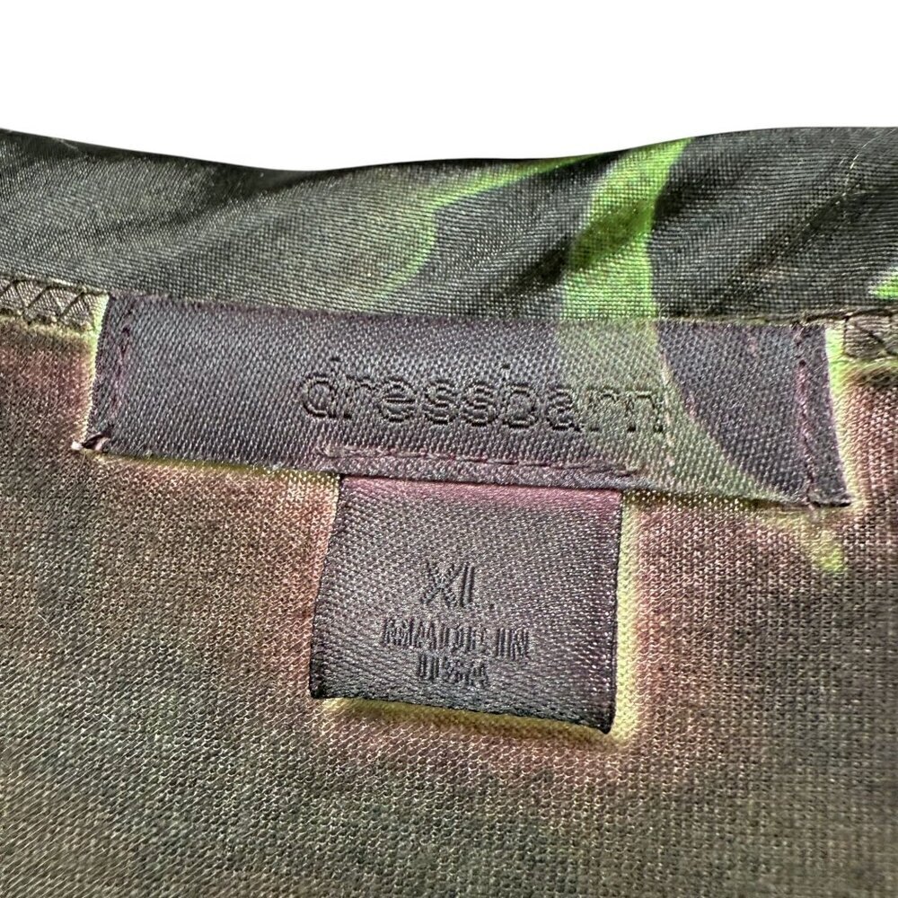DRESSBARN Boho Top XL Green Print Tee 3/4 Sleeve St Patricks Day - Picture 5 of 8